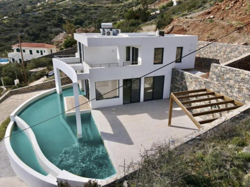 Schisma Eloundas Kreta, Schisma Eloundas: Villa mit 3 Schlafzimmern und Pool bietet einen atemberaubenden Meerblick auf Elounda Haus kaufen